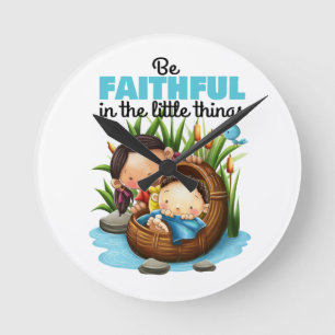 Cute kids Bible verse wall clock Runde Wanduhr