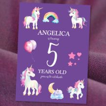 Cute Kids Girly Unicorn Birthday