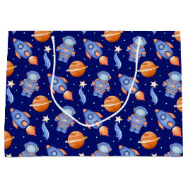 Cute Kids Rocket Ships & Astronaut Große Geschenktüte