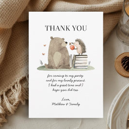 Cute Kid's Woodland Animals Birthday Thank You Dankeskarte