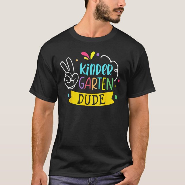 Cute Kindergarten Dude Boys Kids Happy Back To Sch T-Shirt (Vorderseite)