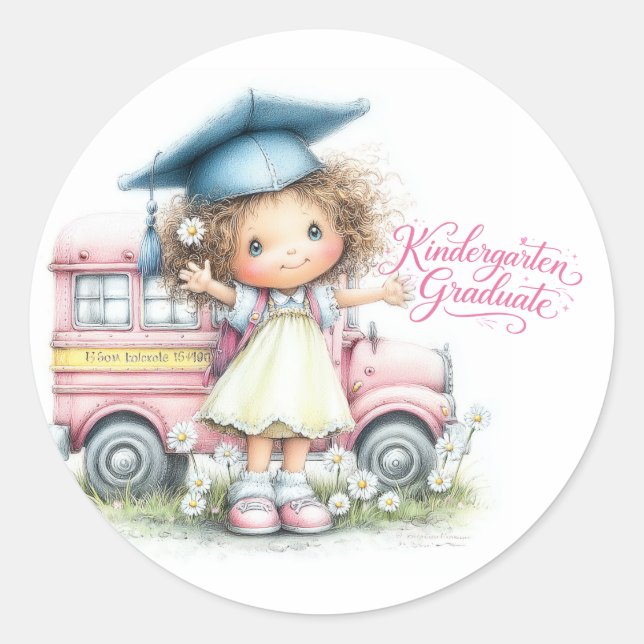 Cute Kindergarten Graduate Sticker  (Vorderseite)