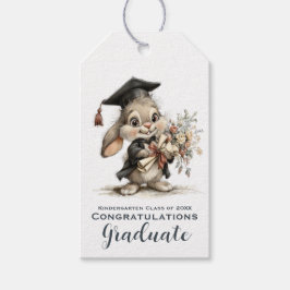 Cute Kindergarten Graduation Bunny Design Geschenkanhänger