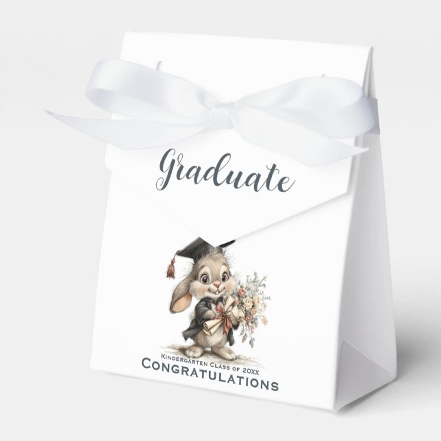  Cute Kindergarten Graduation Bunny Design Geschenkschachtel (Vorderseite)