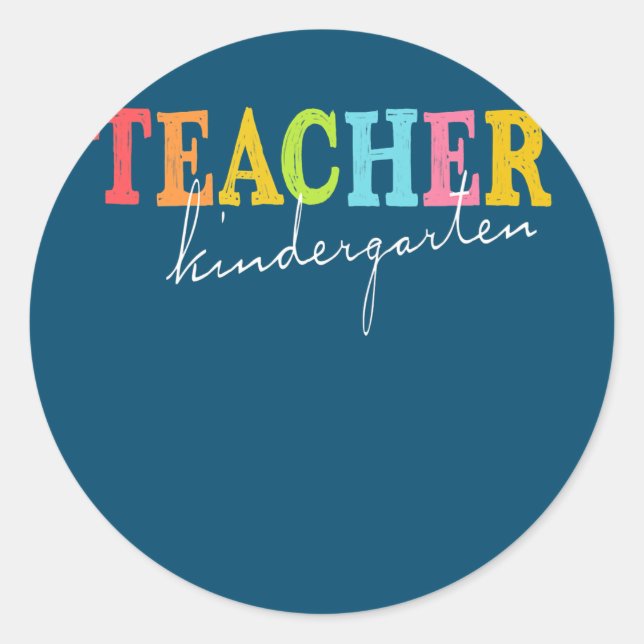 Cute Kindergarten Teacher Back To School Teacher  Runder Aufkleber (Vorderseite)