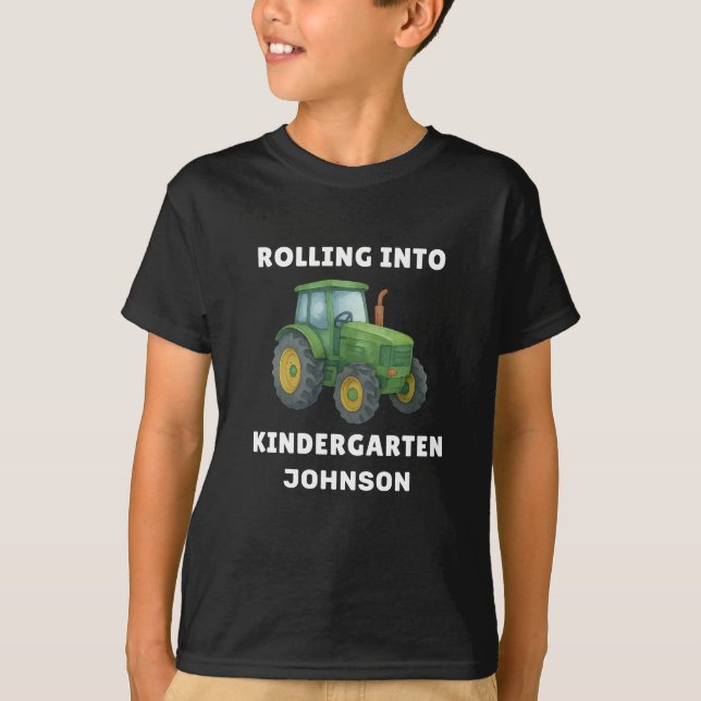 Cute Kindergarten Tractor Back to School  T-Shirt (Vorderseite)