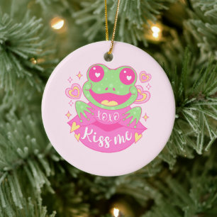 Cute Kiss Me Frog - Xoxo Keramik Ornament