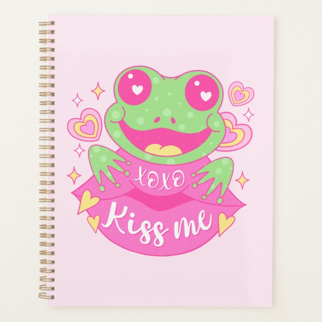 Cute Kiss Me Frog - Xoxo Planer (Vorderseite)