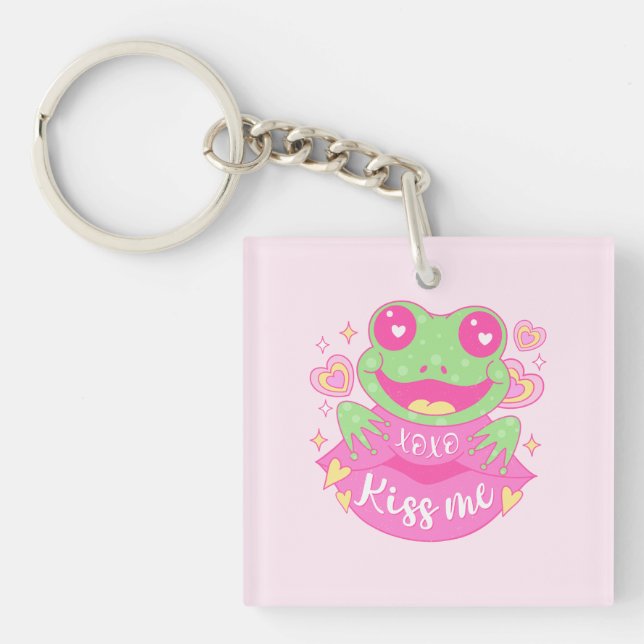 Cute Kiss Me Frog - Xoxo Schlüsselanhänger (Vorderseite)