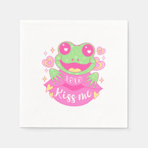Cute Kiss Me Frog - Xoxo Serviette