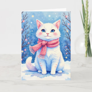 Cute Kitten Blank Holiday Greeting Card Feiertagskarte