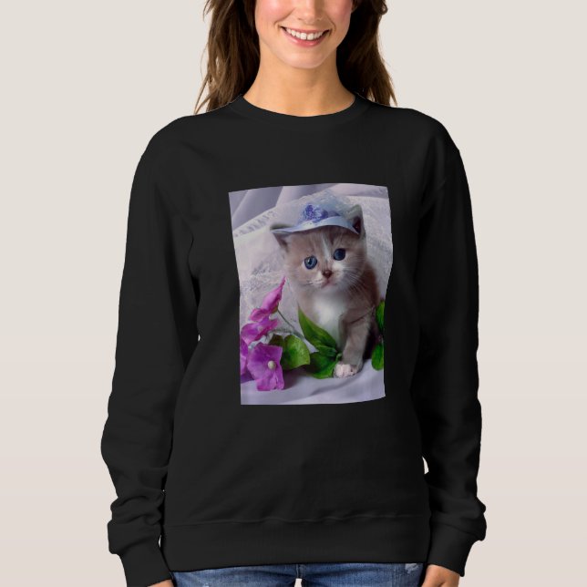 Cute Kitten Cat Sweatshirt (Vorderseite)