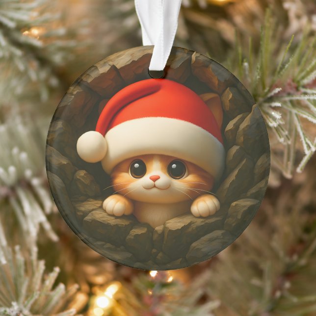 Cute Kitten Double-Sided Holiday  Ornament (Baum)