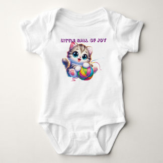 Cute Kitten Playing With Yarn Baby Bodysuit Strampler