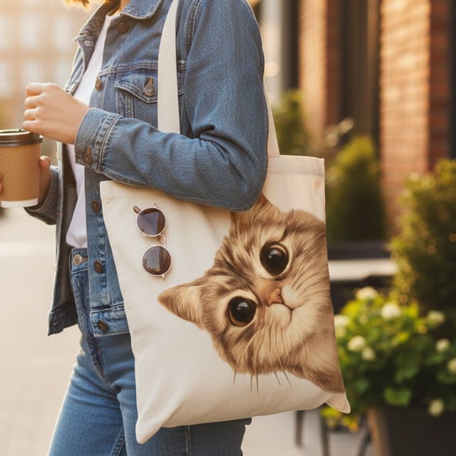 Cute Kitten Reusable Shoulder Bag for Women (Von Creator hochgeladen)