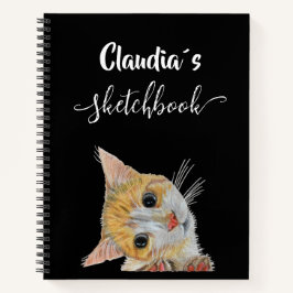 Cute kitten Sketchbook and name Notizbuch