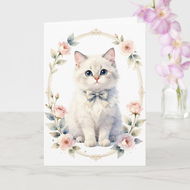 cute kitty cat greeting card karte (Orchidee)