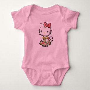 Cute kitty design baby strampler