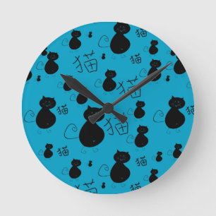 Cute kitty pattern runde wanduhr