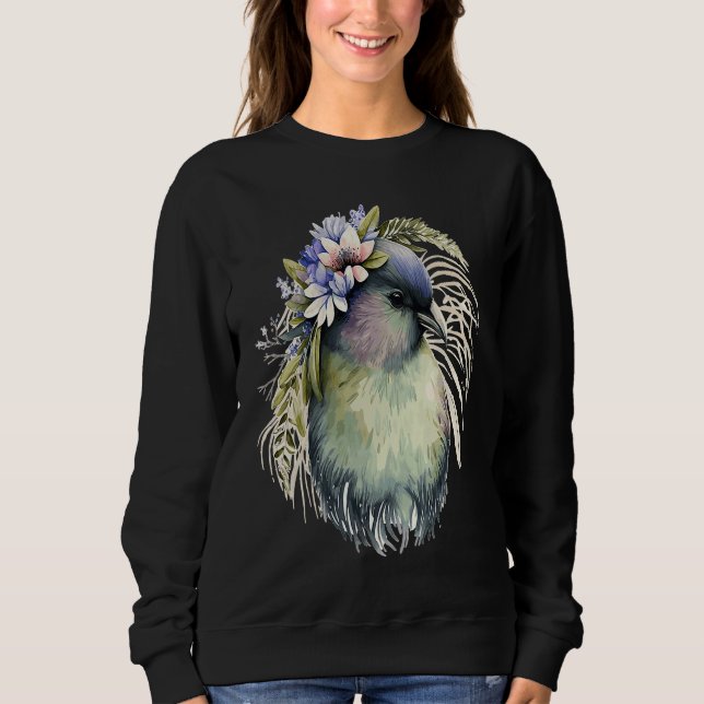 Cute Kiwi Bird Flower Crown Floral Exotic Birds Sweatshirt (Vorderseite)