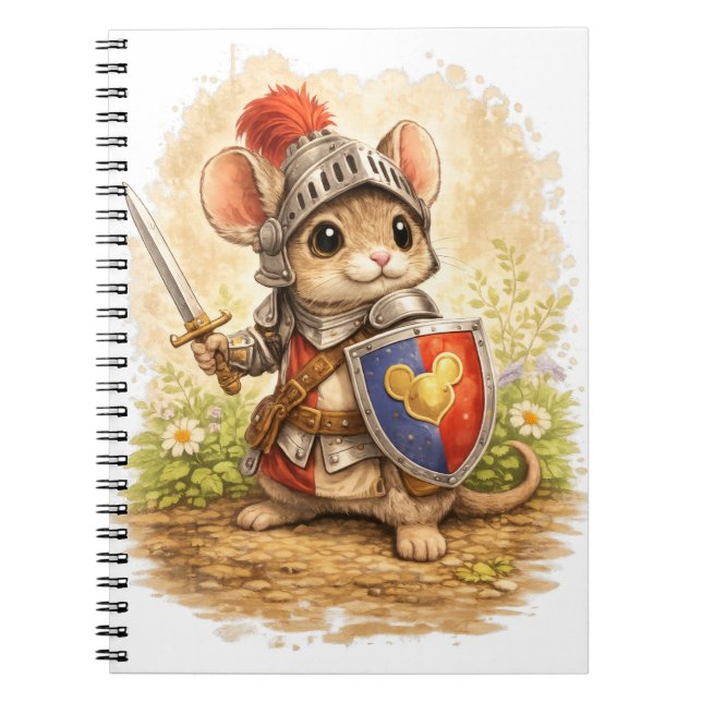 Cute Knight Mouse Spiral Notebook Notizblock (Vorderseite)