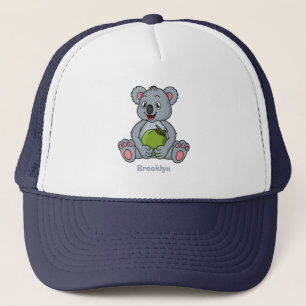 Cute koala and coconut cartoon illustration truckerkappe