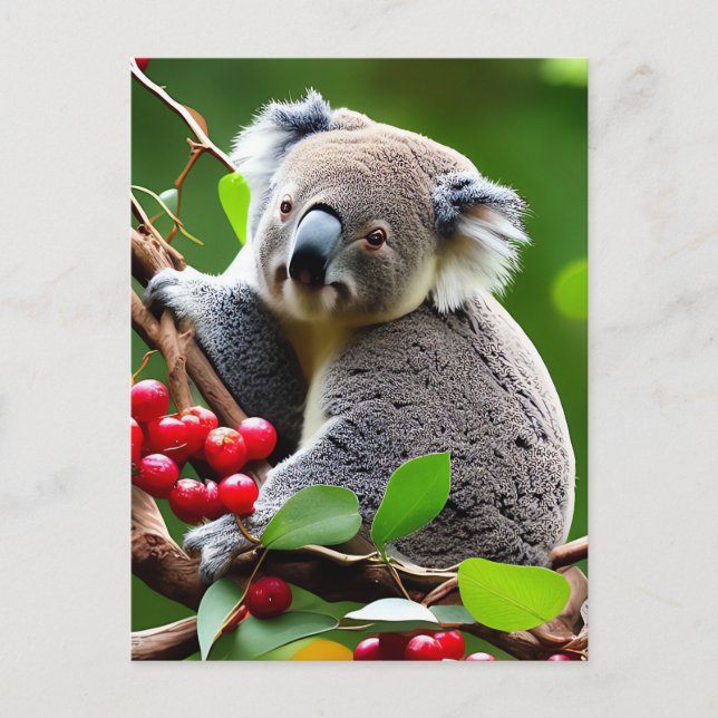 Cute Koala Bear background postcard Postkarte (Vorderseite)