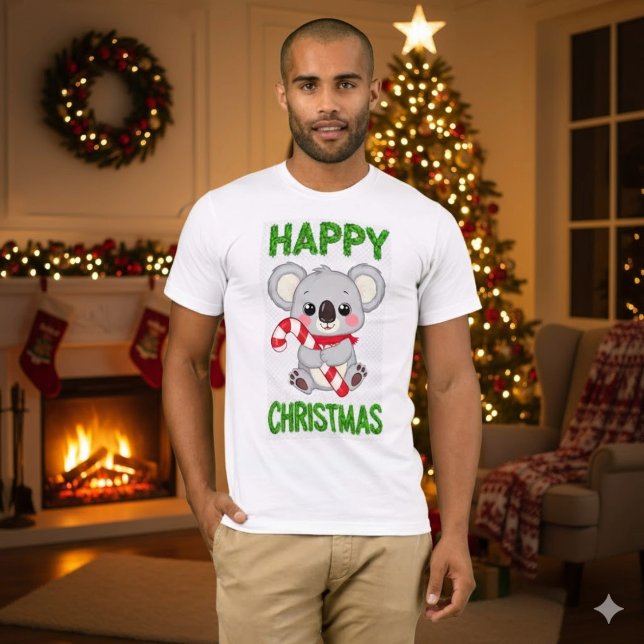 Cute Koala Bear Happy Christmas T-Shirt (Von Creator hochgeladen)