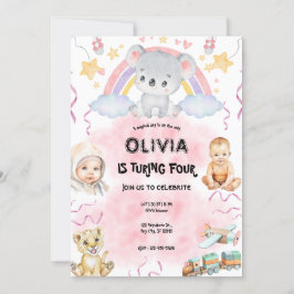 Cute koala Birthday pink Einladung