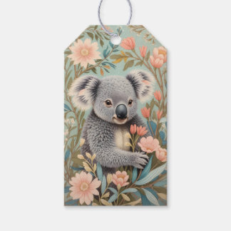 Cute Koala Elegant Pastel Floral Geschenkanhänger