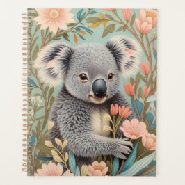 Cute Koala Elegant Pastel Floral Planer