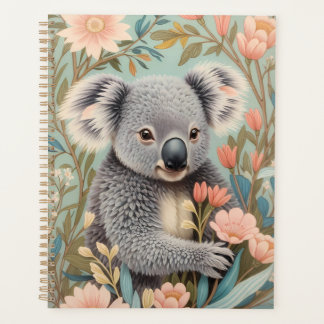 Cute Koala Elegant Pastel Floral Planer