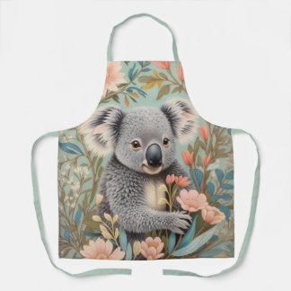 Cute Koala Elegant Pastel Floral Schürze