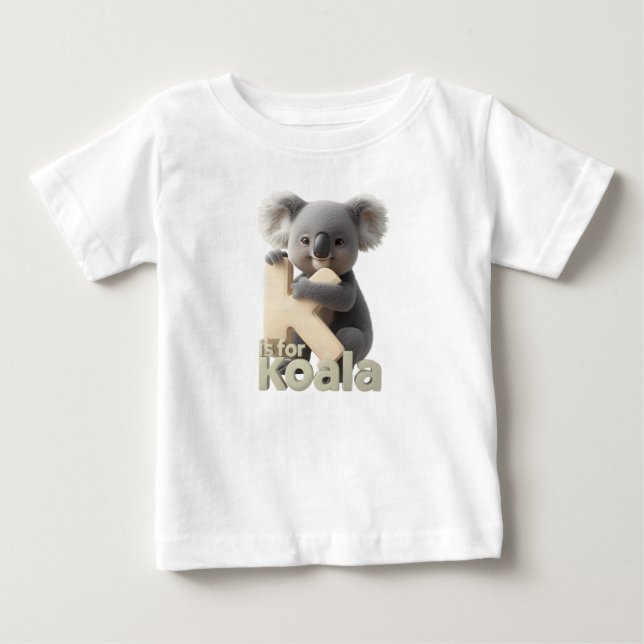 Cute Koala Letter K Kids T-Shirt | Animal Alphabet (Vorderseite)