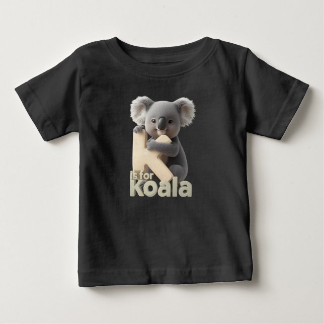 Cute Koala Letter K Kids T-Shirt | Animal Alphabet (Vorderseite)