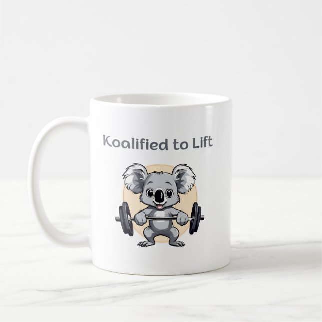 Cute koala lifting weights - koalified to lift kaffeetasse (Links)
