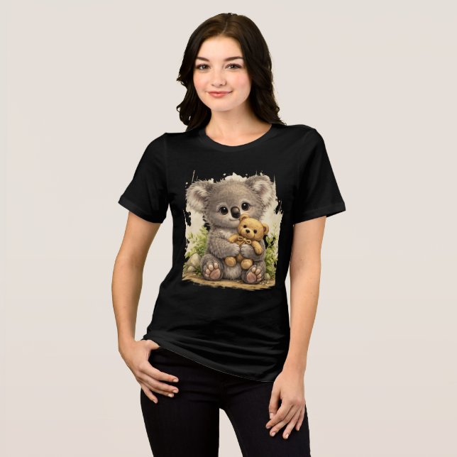 Cute Koala Teddy T-Shirt – Adorable Animal Gift Tri-Blend Shirt (Vorderseite voll)