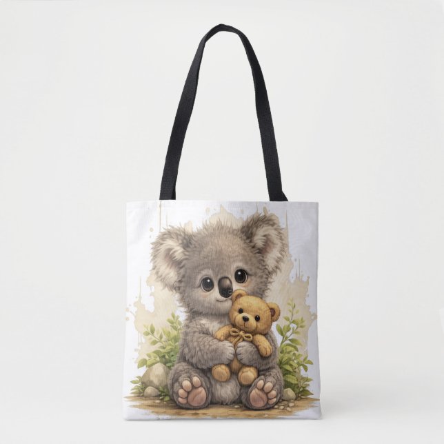 Cute Koala Tote Bag – Kawaii Teddy Animal Gift (Vorderseite)