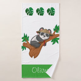 Cute Koala Wild Animal Jungle Kids Custom Name Badehandtuch