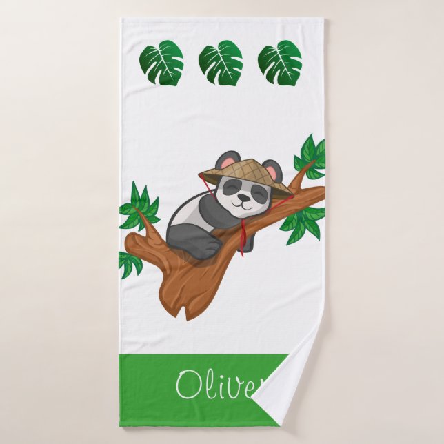Cute Koala Wild Animal Jungle Kids Custom Name Badehandtuch (Badehandtuch)