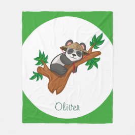 Cute Koala Wild Animal Jungle Kids Custom Name Fleecedecke