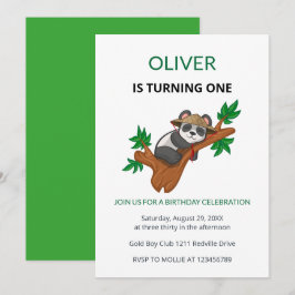 Cute Koala Wild Animal Kids First Birthday Invitat Einladung