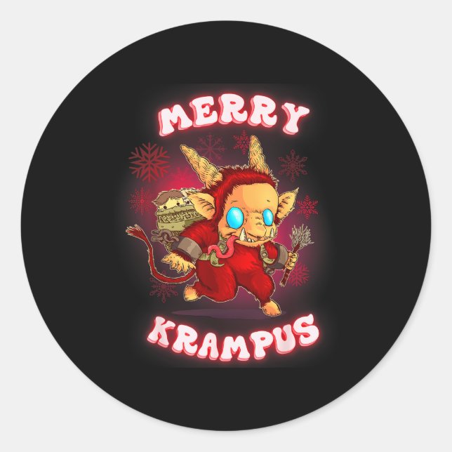 Cute Krampus Pajamas Kids Mens Womens Christmas  Runder Aufkleber (Vorderseite)