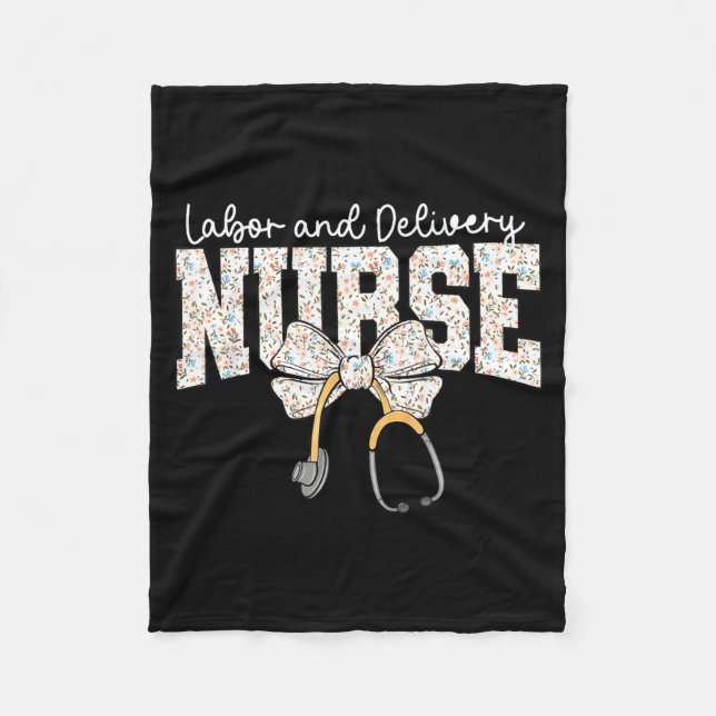 Cute Labor And Delivery Nurse Stethoscope Coquette Fleecedecke (Vorderseite)