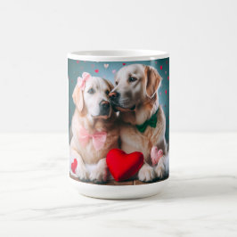 Cute labrador couple valentine's day kaffeetasse