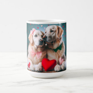 Cute labrador couple valentine's day kaffeetasse
