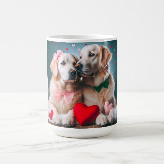 Cute labrador couple valentine's day kaffeetasse (Mittel)