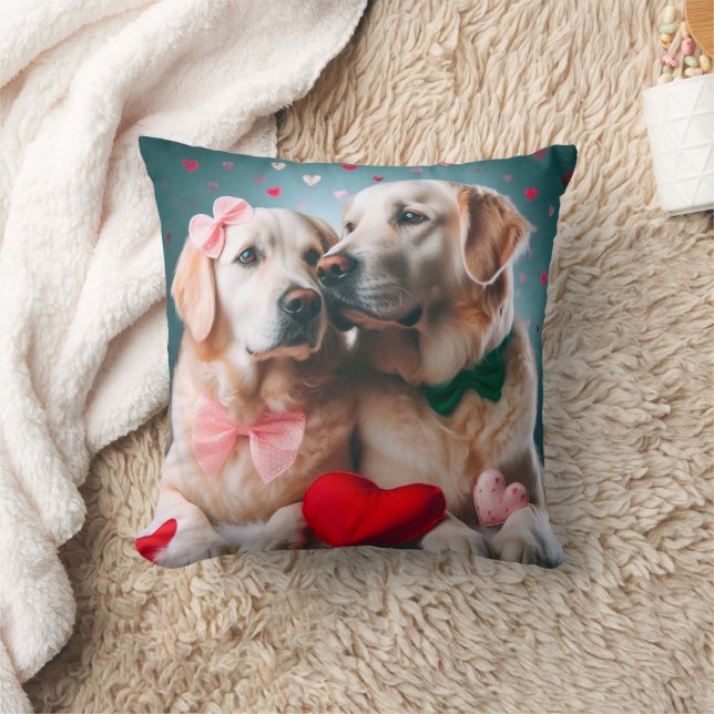 Cute labrador couple valentine's day kissen (Decke)