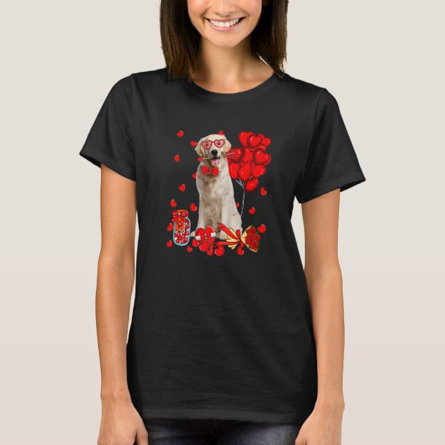Cute Labrador Dog Funny Heart Valentine's Day Dog  T-Shirt (Vorderseite)