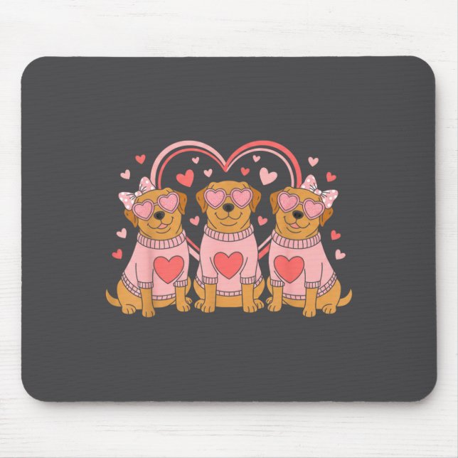 Cute Labrador Valentines Heart Dog Lover Men Women Mousepad (Vorne)